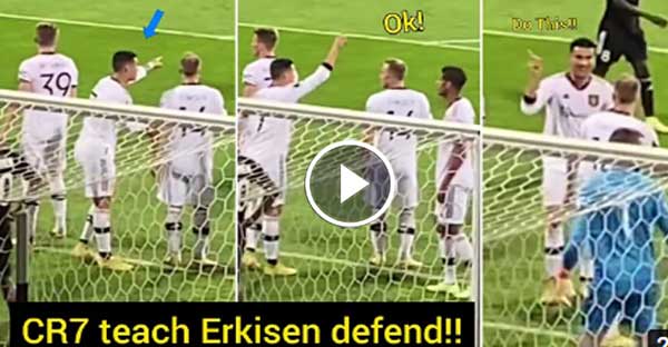 Cristiano Ronaldo teach Christian Erkisen how to defend