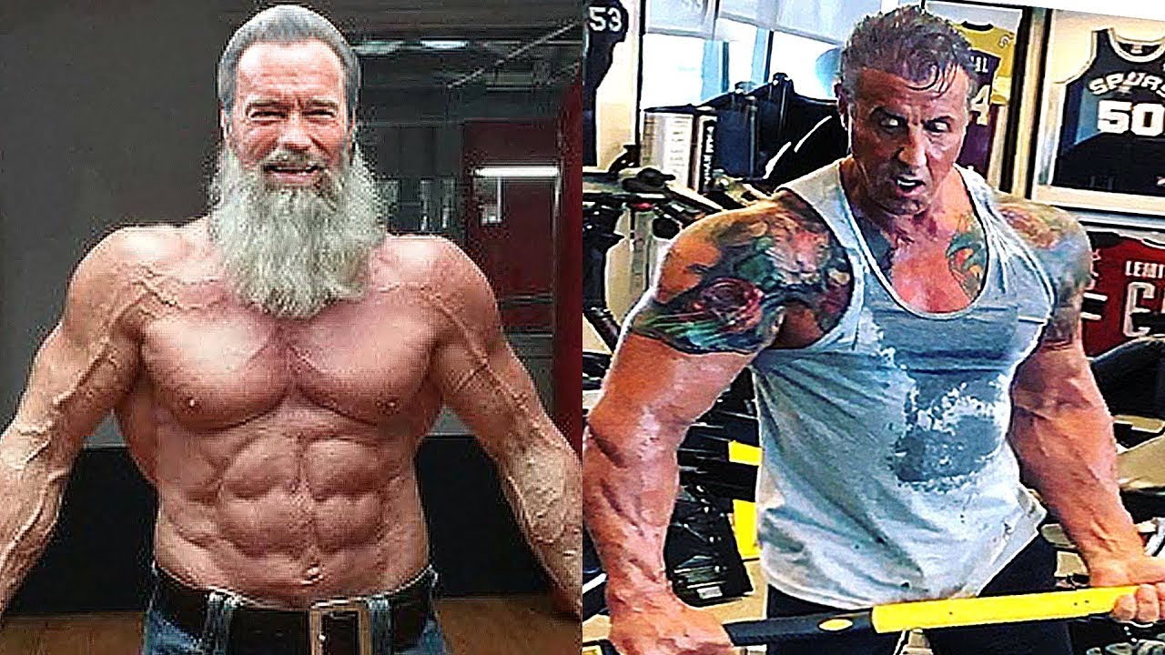 ? EXPLOSIVE TRAINING? at age 71: Sylvester Stallone & Arnold Schwarzenegger