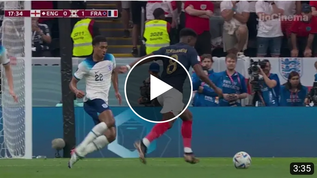 England 0 – [1] France Tchouameni A. Amazing Goal From 30m