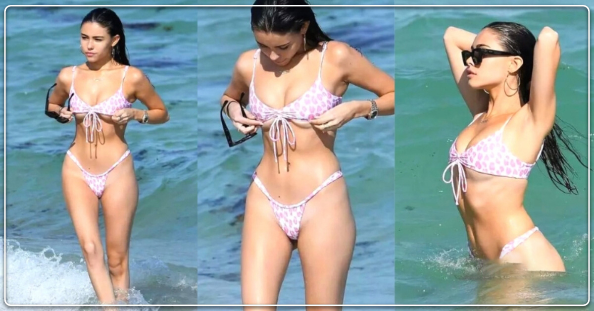 MADI BARES IT WELL Madison Beer shows off underb*ob in S’exy in cutaway dress